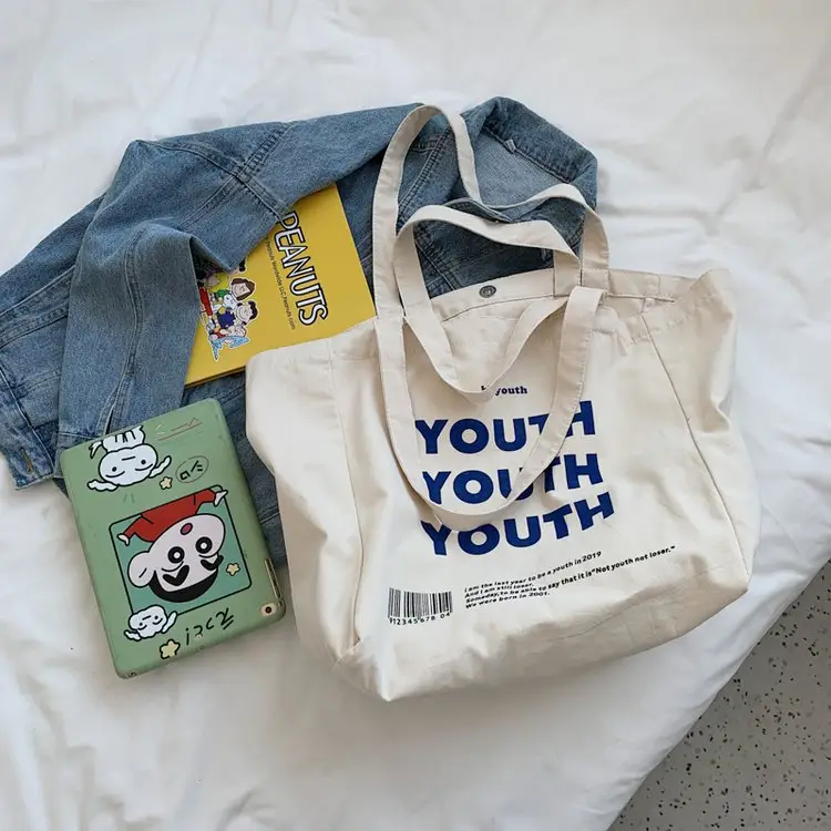 Women Canvas Tote Bag Youth Print Large Capacity — feature 48