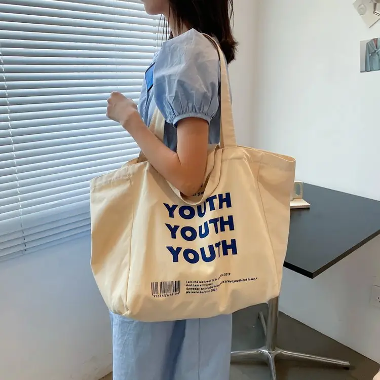 Women Canvas Tote Bag Youth Print Large Capacity — feature 60