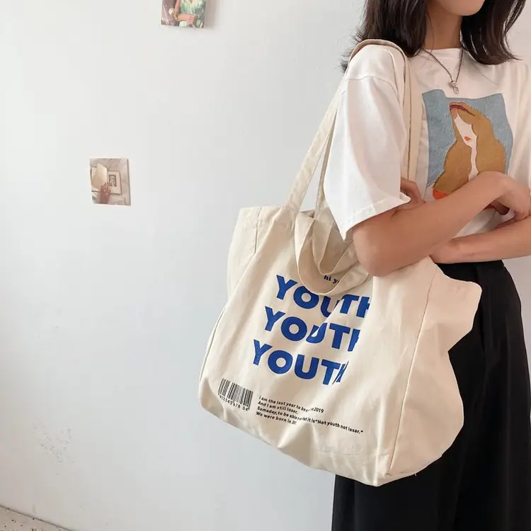 Women Canvas Tote Bag Youth Print Large Capacity — feature 64