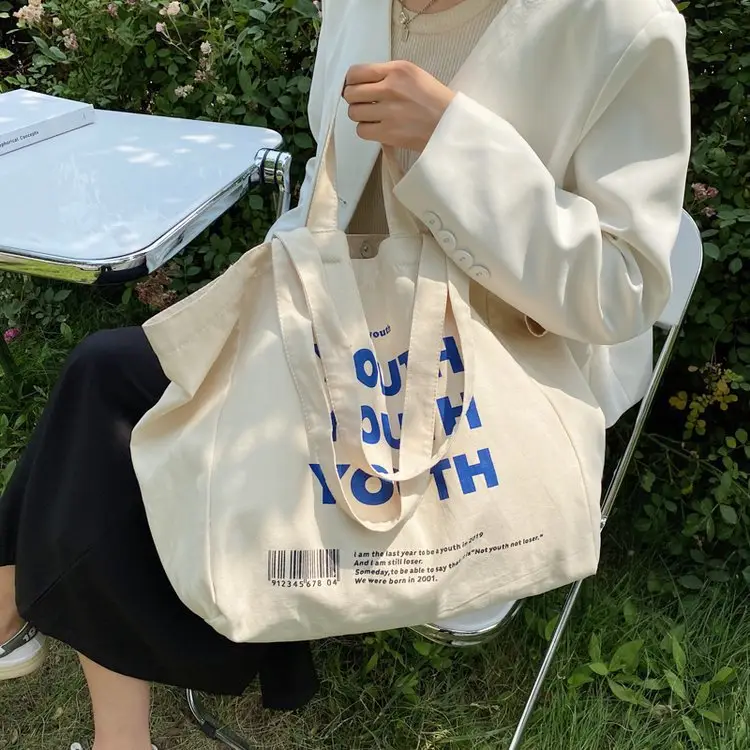 Women Canvas Tote Bag Youth Print Large Capacity — feature 74