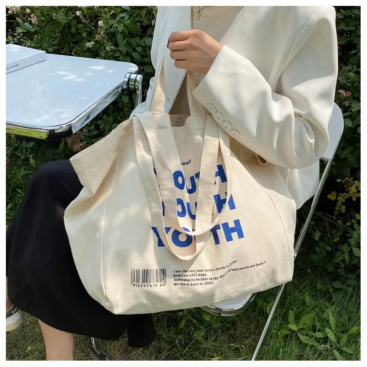 Women Canvas Tote Bag Youth Print Large Capacity — feature 8