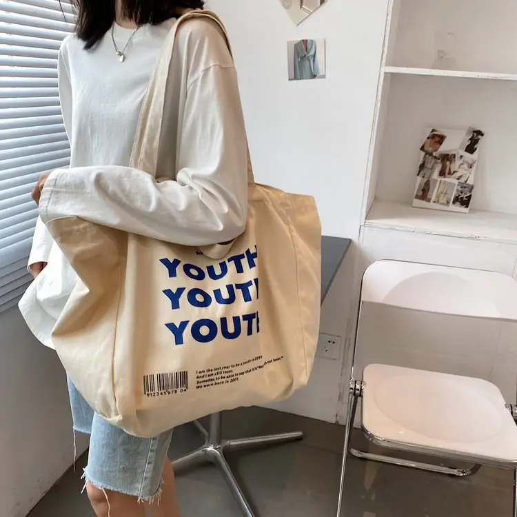 Women Canvas Tote Bag Youth Print Large Capacity — feature 83