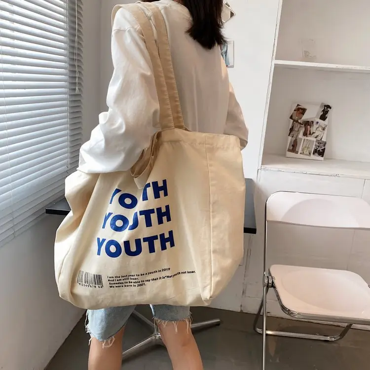 Women Canvas Tote Bag Youth Print Large Capacity — feature 87