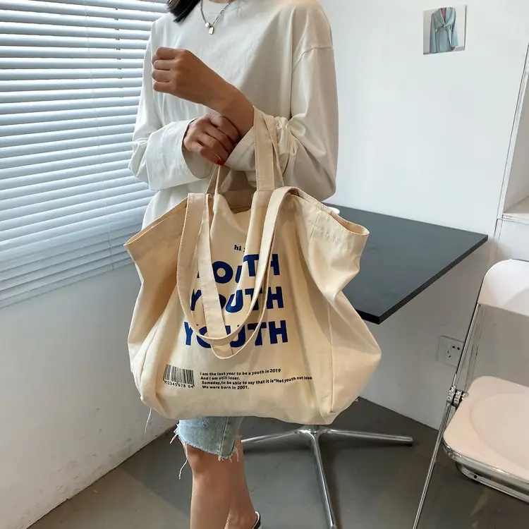 Women Canvas Tote Bag Youth Print Large Capacity — feature 88