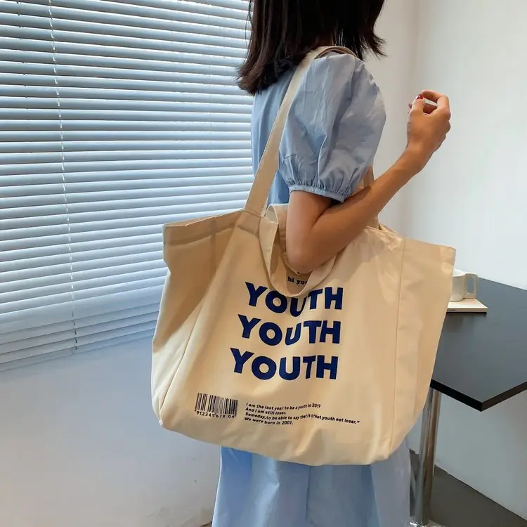 Women Canvas Tote Bag Youth Print Large Capacity — feature 97