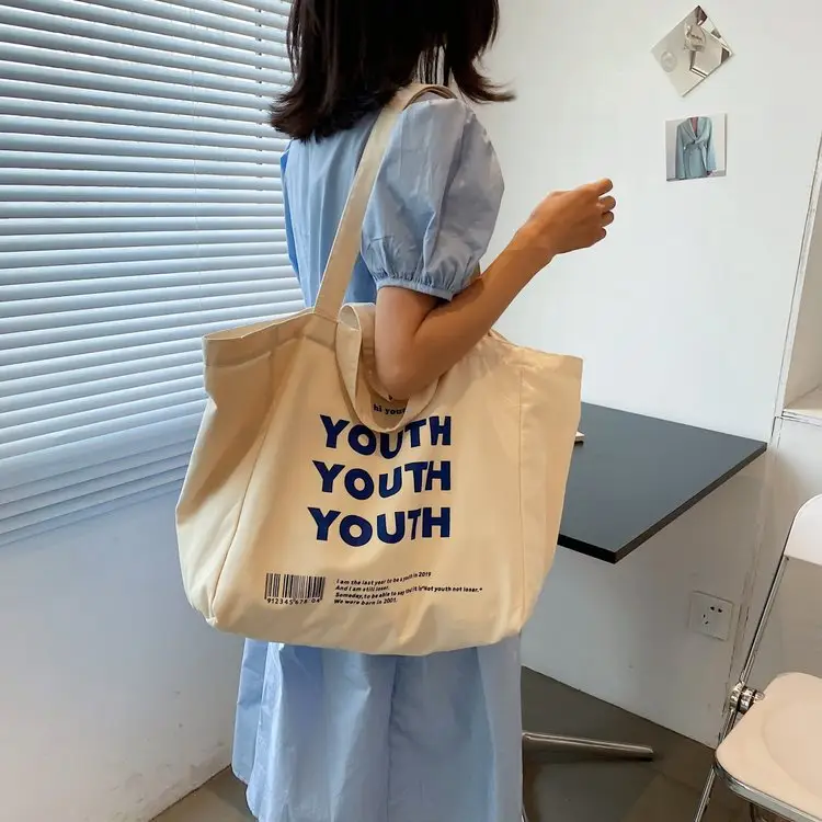 Women Canvas Tote Bag Youth Print Large Capacity — feature 98