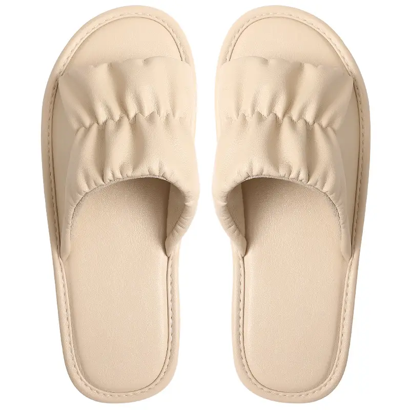 Women Brown Flat Sandals Pu Leather Summer - Image 3