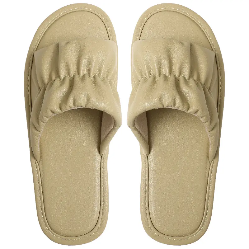 Women Brown Flat Sandals Pu Leather Summer - Image 2