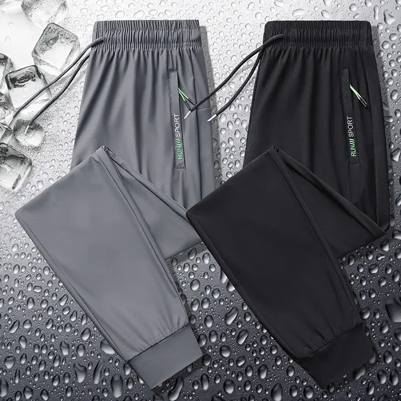 Men Ice Silk Pants Grey Large Summer Wear - Image 6