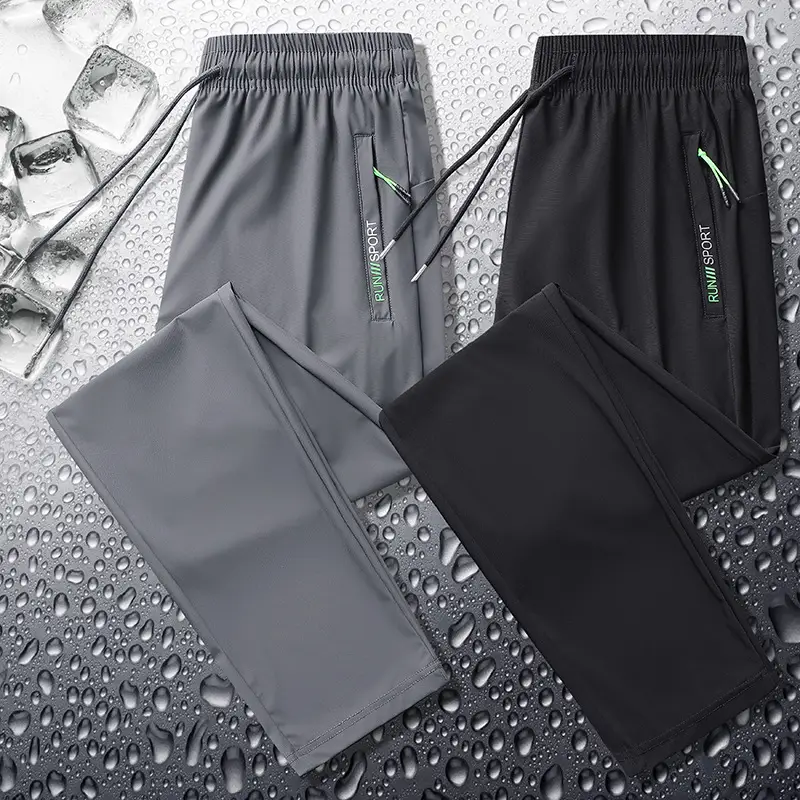 Men Ice Silk Pants Grey Large Summer Wear - Image 7