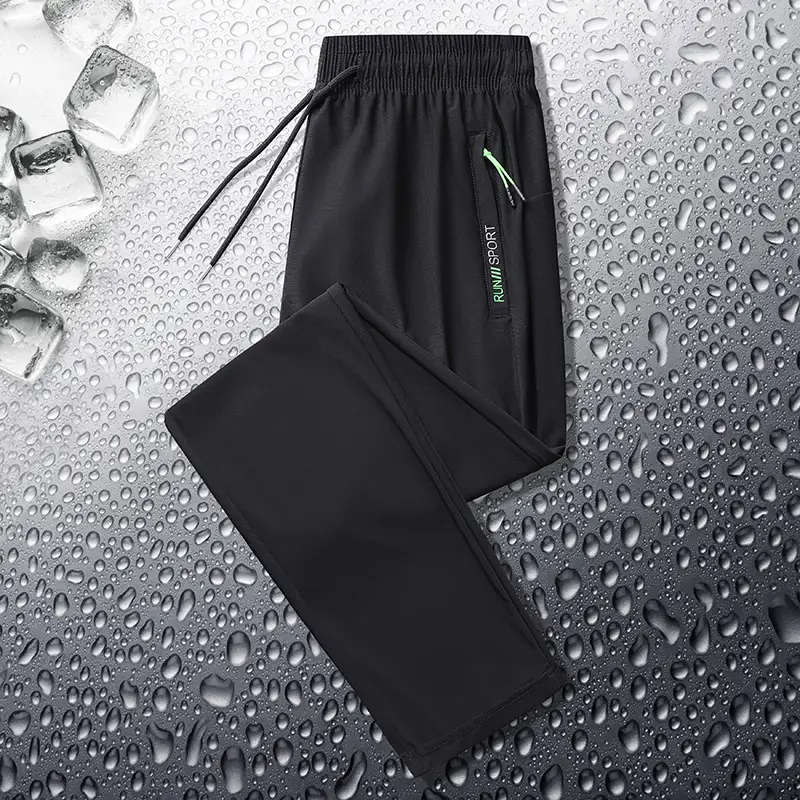 Men Ice Silk Pants Grey Large Summer Wear - Image 2