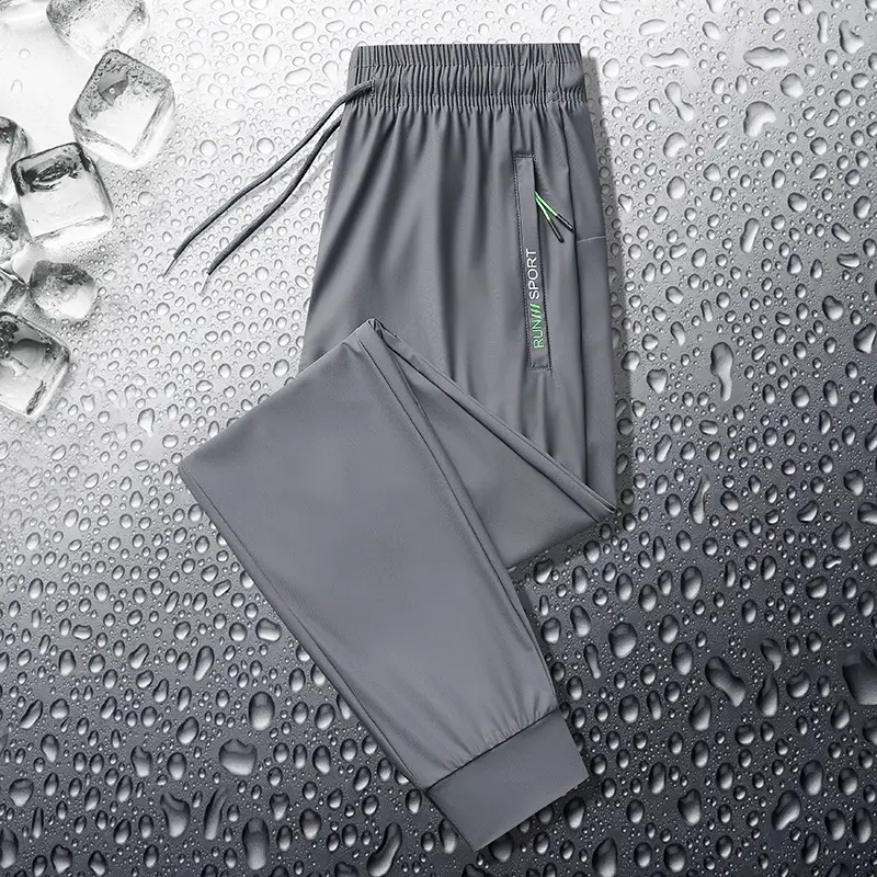 Men Ice Silk Pants Grey Large Summer Wear - Image 3