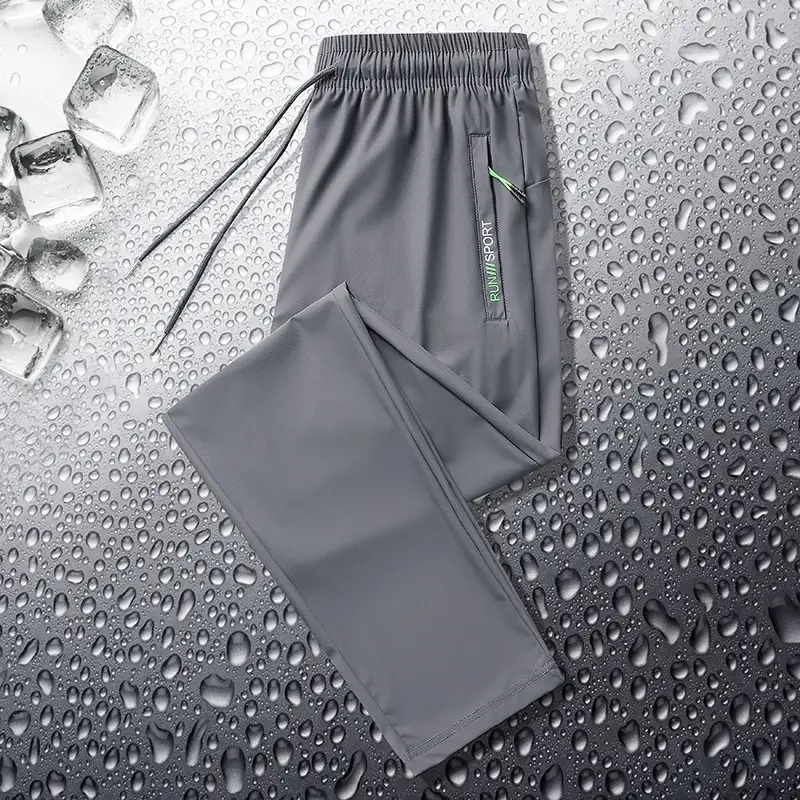 Men Ice Silk Pants Grey Large Summer Wear - Image 4