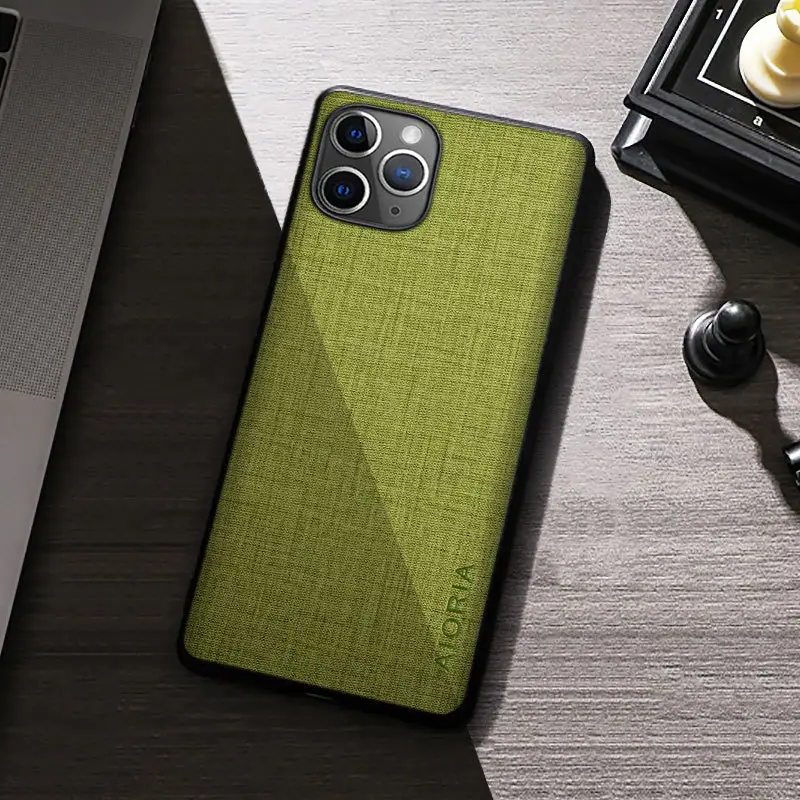 Anti-Slip Canvas iPhone Case Green 13 Pro Max - Image 2