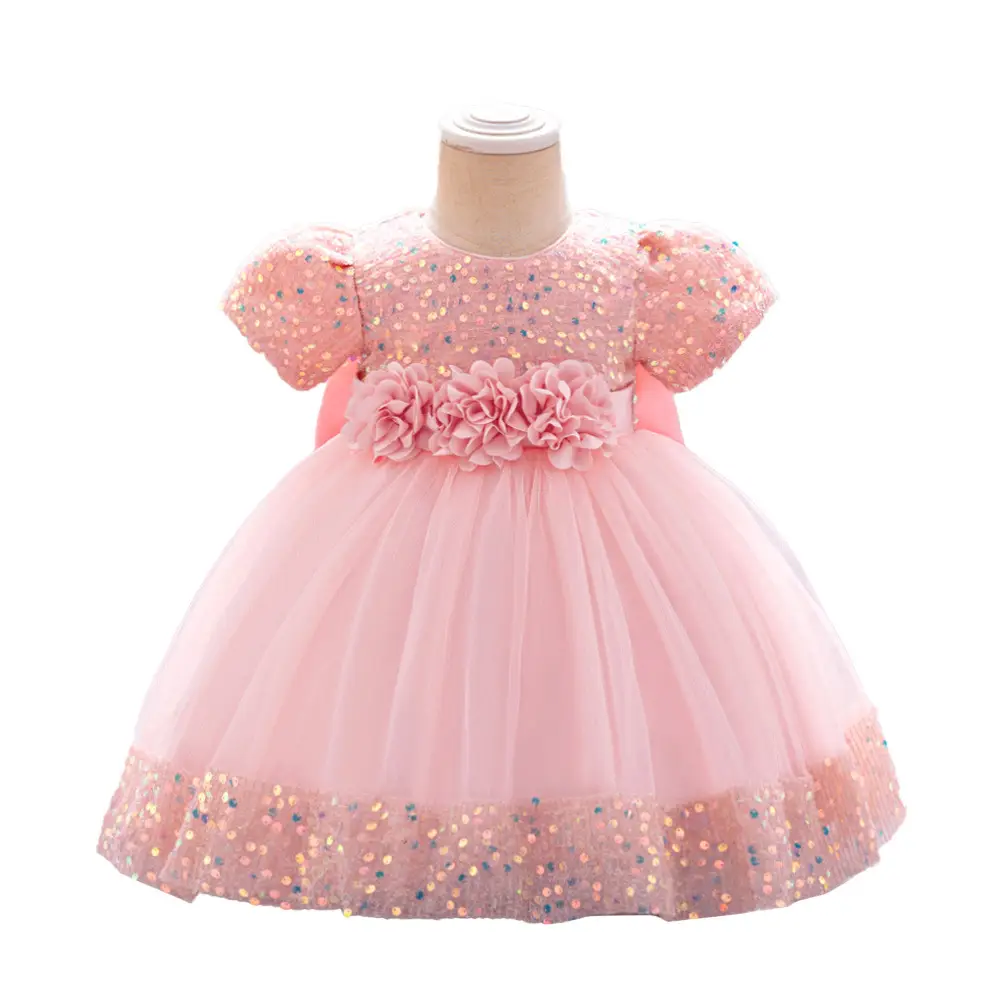 Green Flower Sequins Girl's Princess Dress - Image 15
