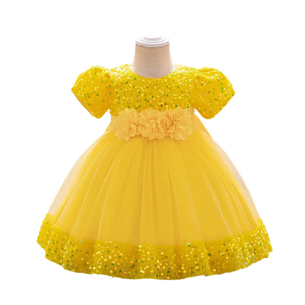 Green Flower Sequins Girl's Princess Dress - Image 16