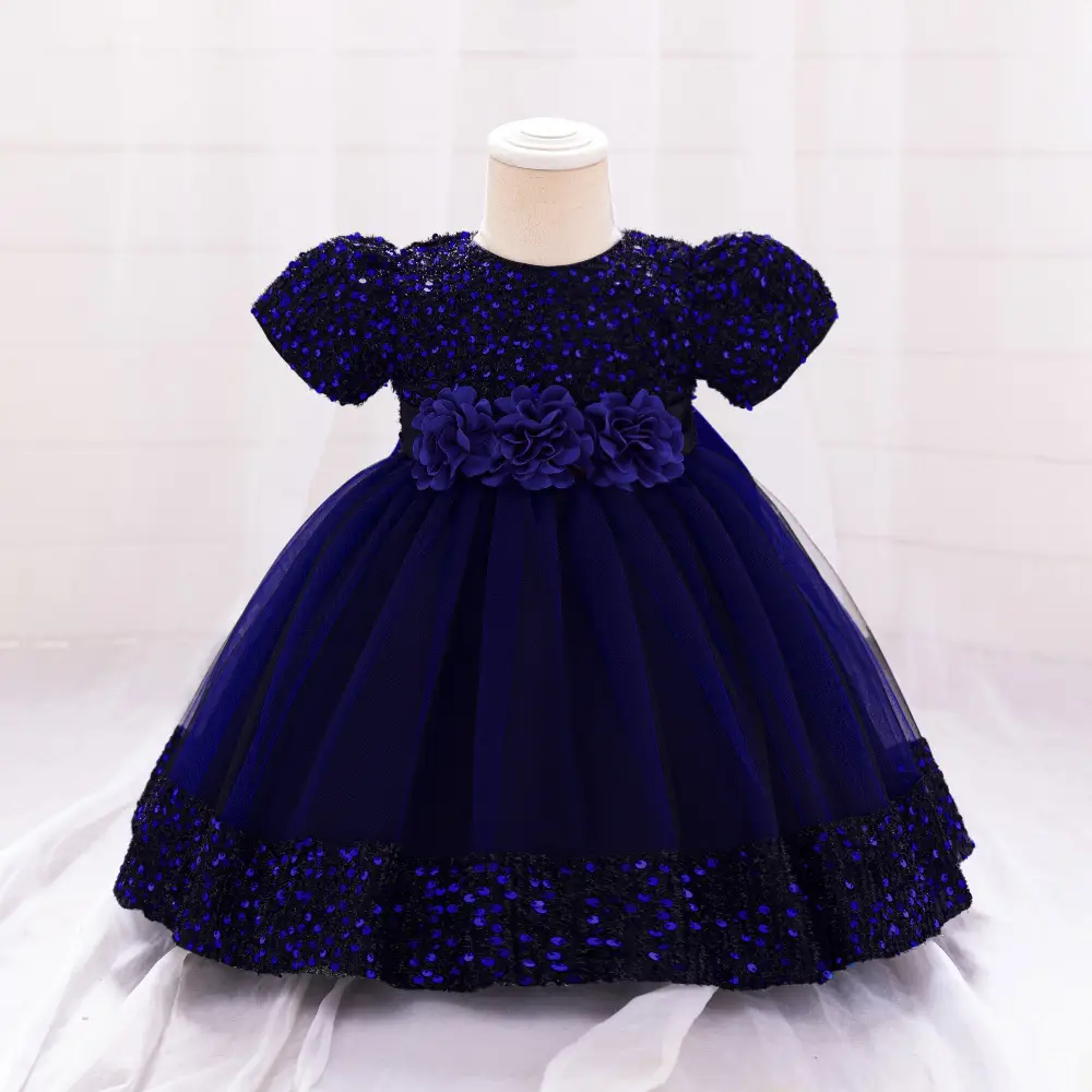 Green Flower Sequins Girl's Princess Dress - Image 17