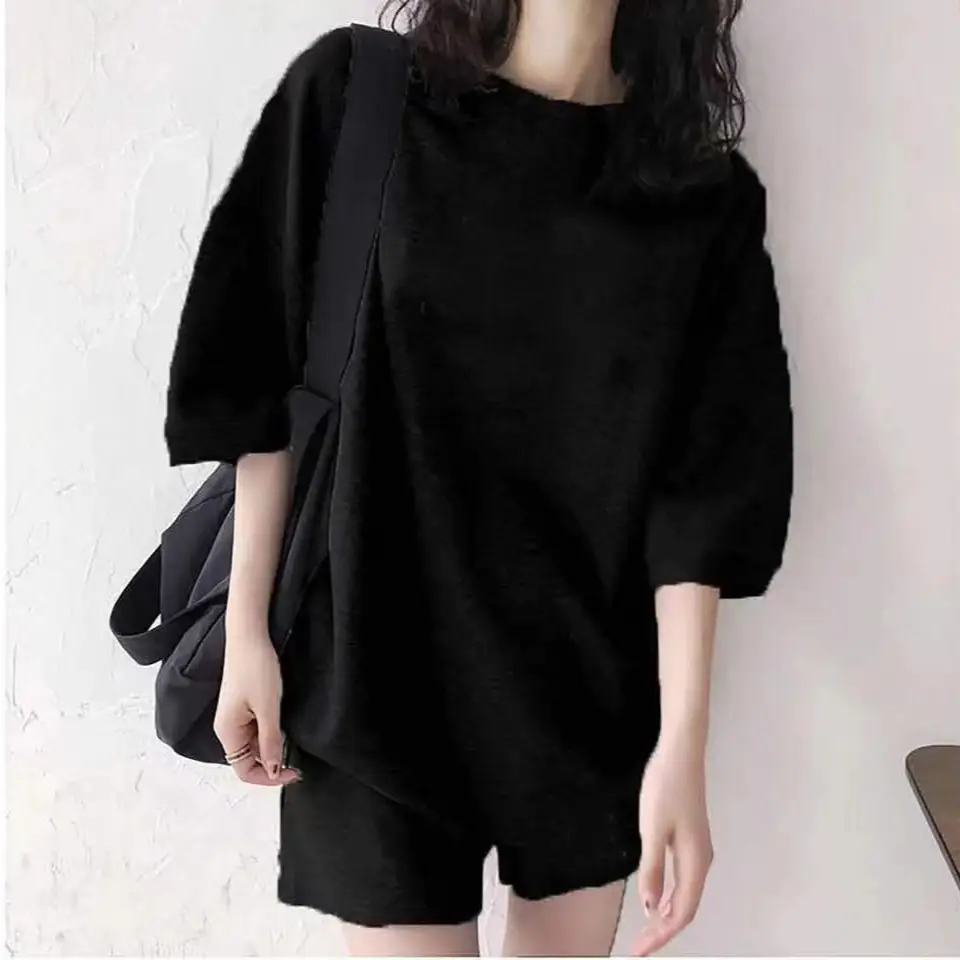 Women Loose Gray Shorts Set 2024 Trend - Image 5