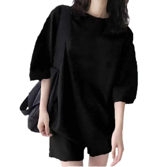 Women Loose Gray Shorts Set 2024 Trend - Image 6