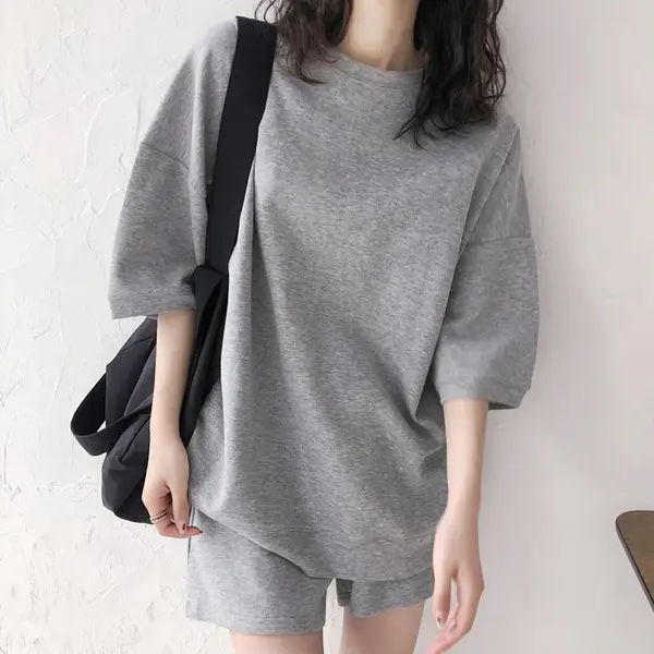 Women Loose Gray Shorts Set 2024 Trend — feature 6