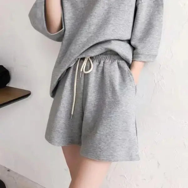 Women Loose Gray Shorts Set 2024 Trend — feature 7
