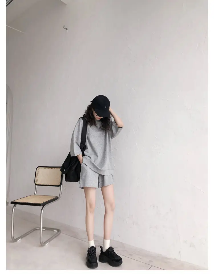 Women Loose Gray Shorts Set 2024 Trend — feature 8
