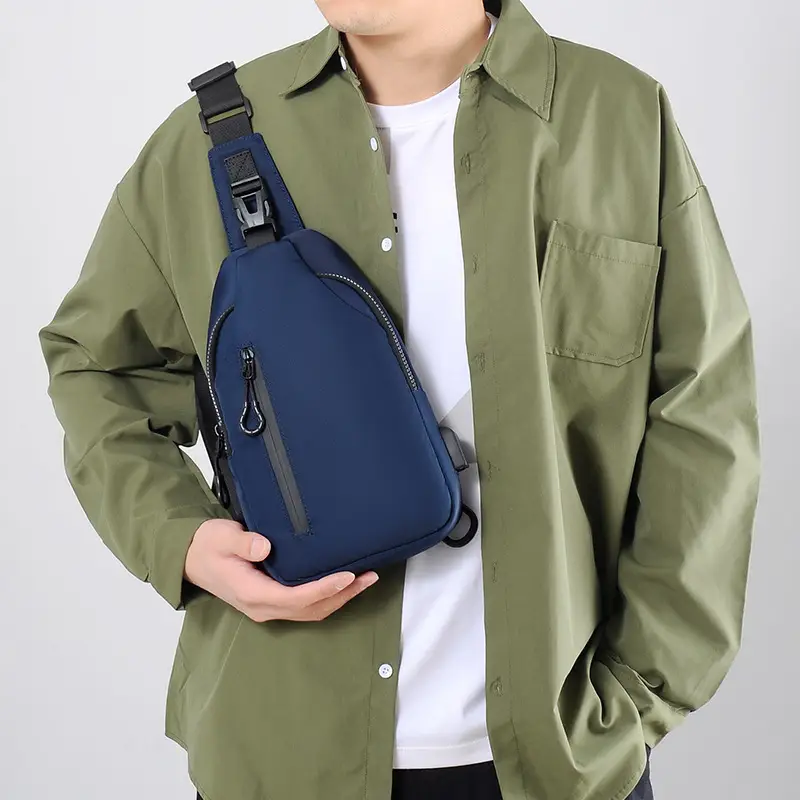 Men's Waterproof Casual Chest Bag Black - Image 5