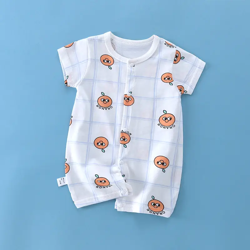 Baby Cherry Print Shorts Suit White Newborn - Image 9