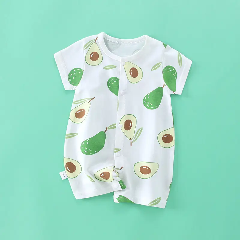 Baby Cherry Print Shorts Suit White Newborn - Image 6