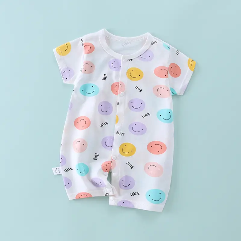 Baby Cherry Print Shorts Suit White Newborn - Image 8