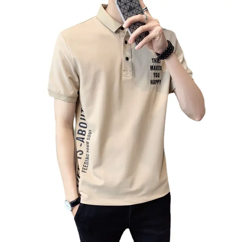 Men Black Polo Shirt Slim Fit Summer New - Image 11