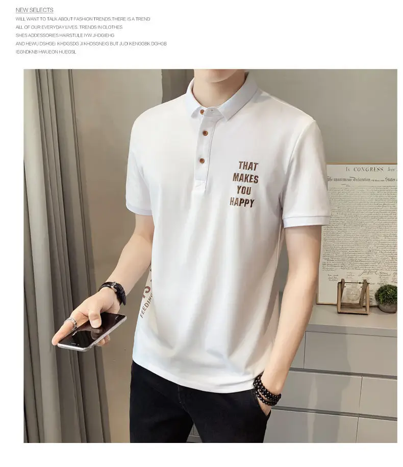 Men Black Polo Shirt Slim Fit Summer New — feature 13