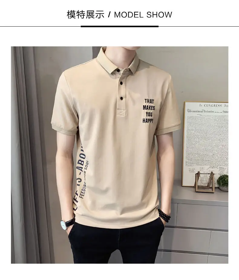 Men Black Polo Shirt Slim Fit Summer New — feature 6