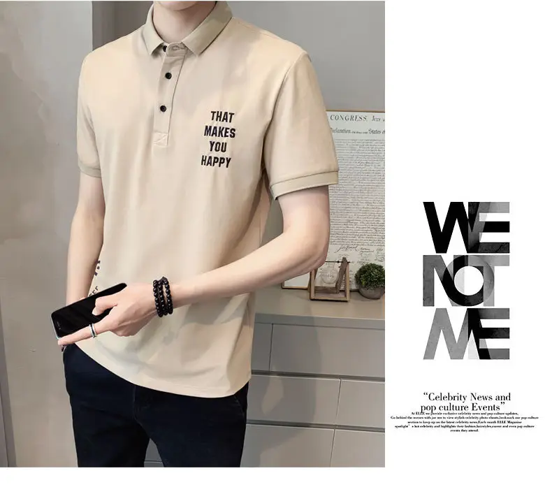 Men Black Polo Shirt Slim Fit Summer New — feature 7