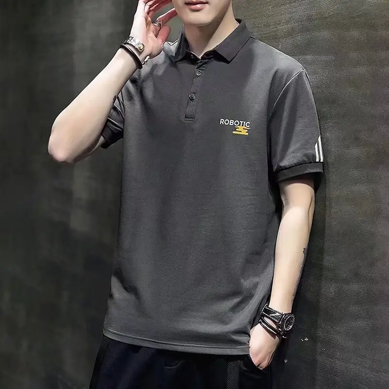 Men Black Polo Shirt Slim Fit Summer New - Image 6