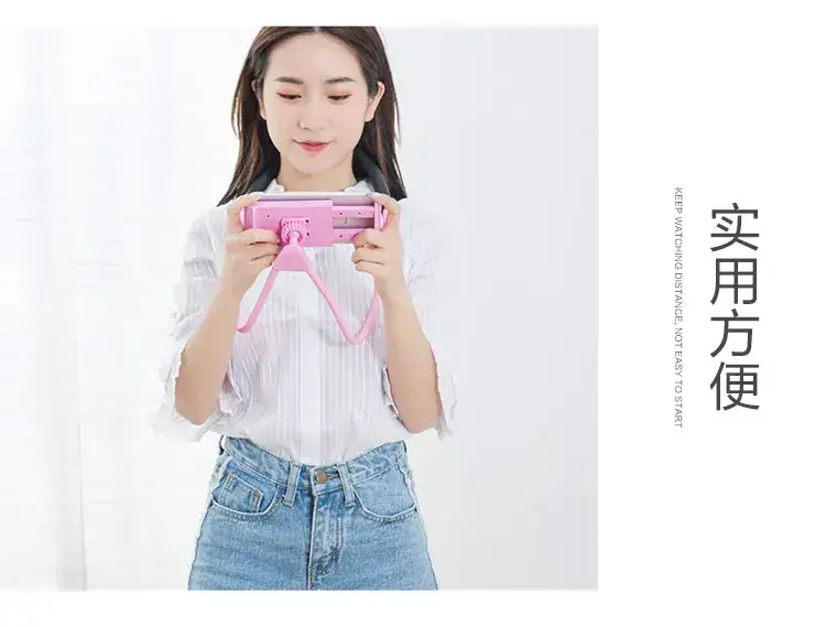 Pink Wireless Neck Phone Holder with Voice Recorder — feature 36