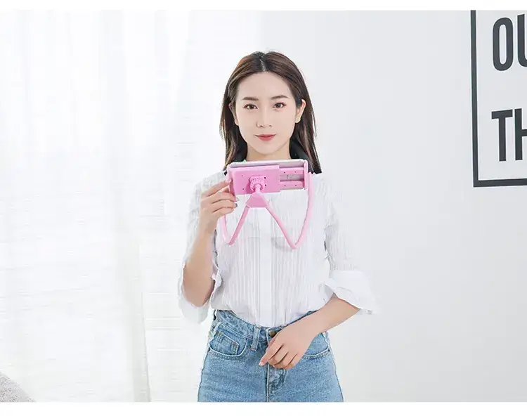 Pink Wireless Neck Phone Holder with Voice Recorder — feature 37