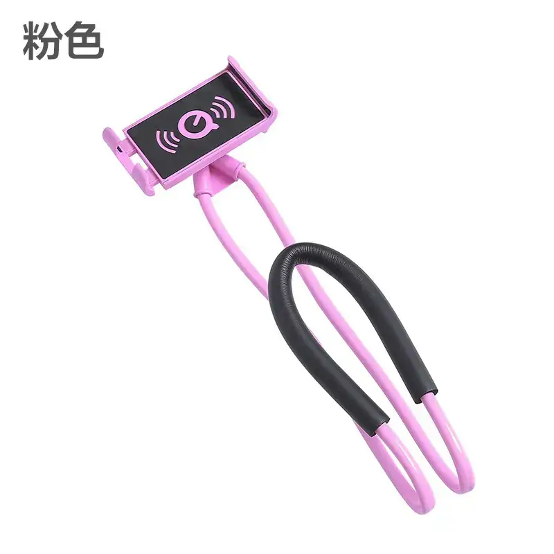 Pink Wireless Neck Phone Holder with Voice Recorder - Image 5