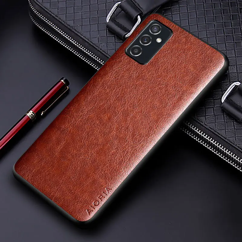 Anti-Fingerprint Leather Mobile Phone Case Black - Image 5