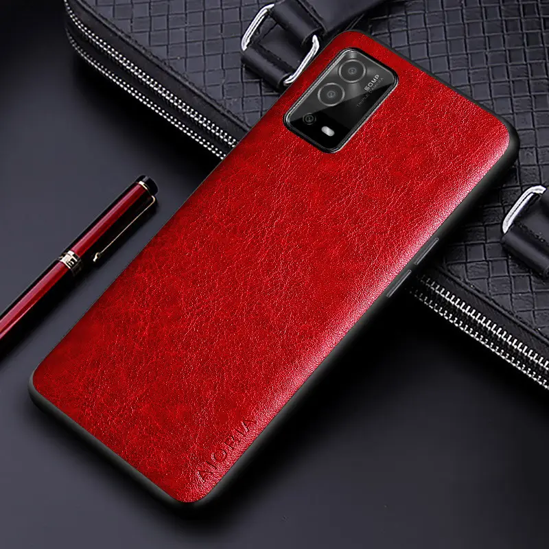 Oppo A55 A53 PU Leather Case Brown