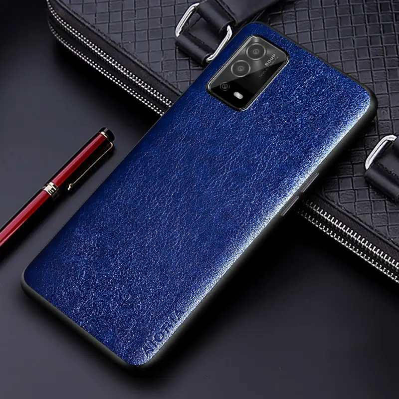 Oppo A55 A53 PU Leather Case Brown