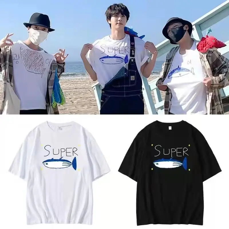 Super Fish Graphic T-Shirt White Short Sleeve - Image 4