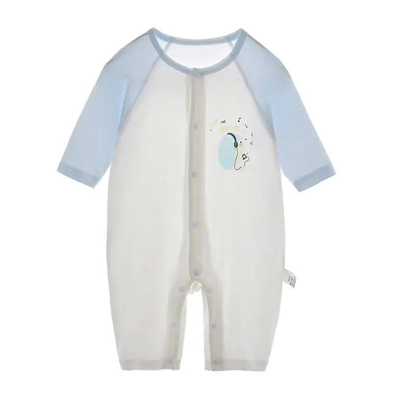 Baby Baby Jumpsuit White Pink Blue Airline Style