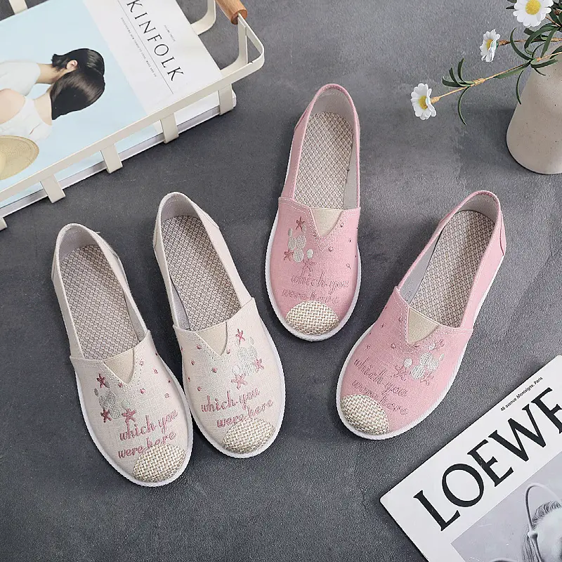 26Th Spring New Collection Old Beijing Cloth Shoes for Women, Versatile Canvas Shoes, Comfortable Soft Sole, Non-Slip, Floral Decoration - Image 28