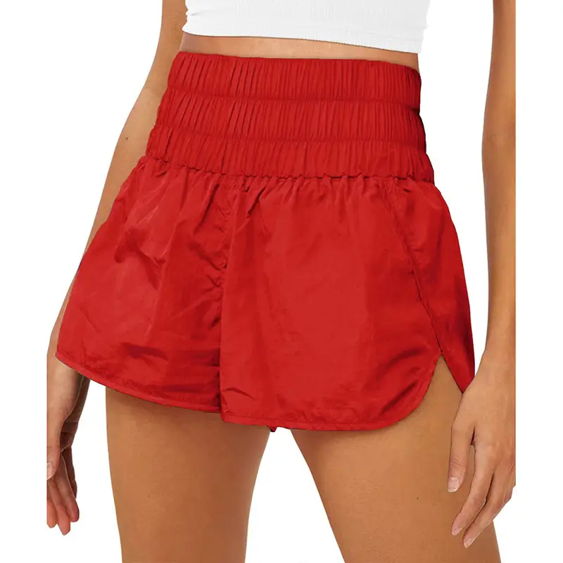 2024 Summer Fake Pleated Nylon Shorts Blue Multi Color - Image 2