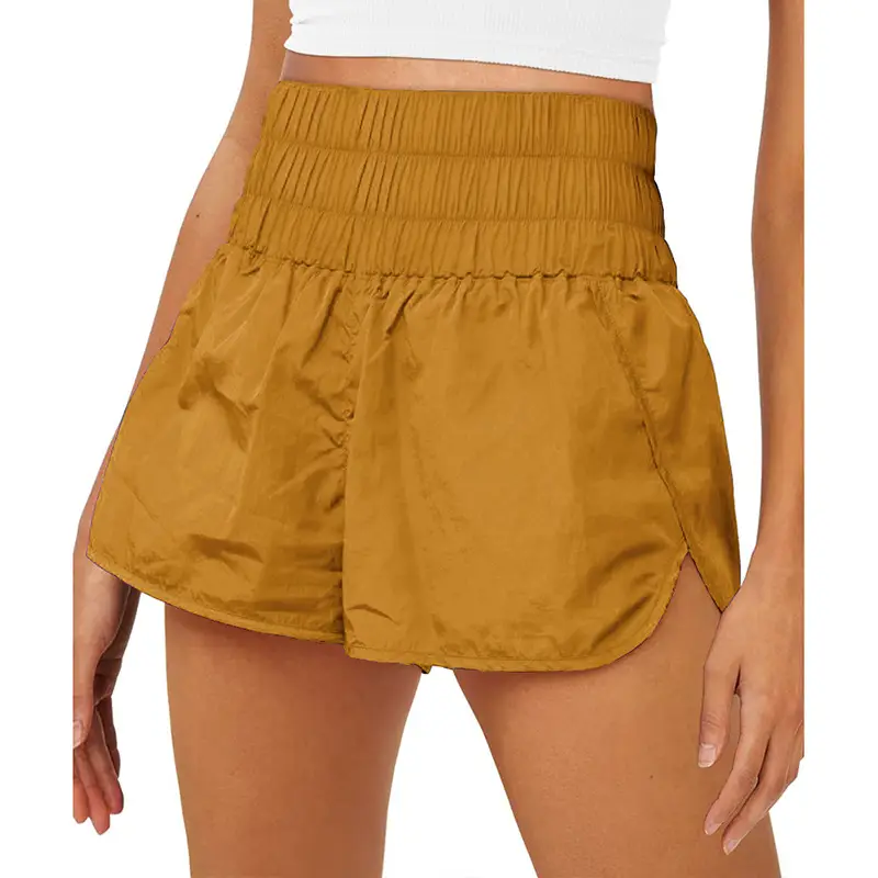 2024 Summer Fake Pleated Nylon Shorts Blue Multi Color - Image 4