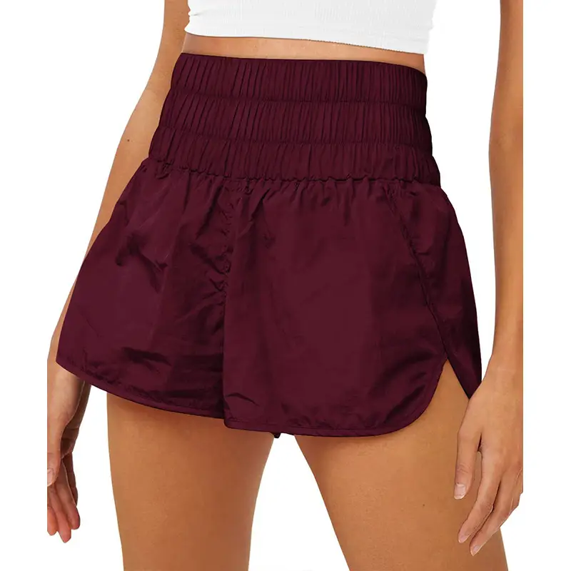 2024 Summer Fake Pleated Nylon Shorts Blue Multi Color - Image 5