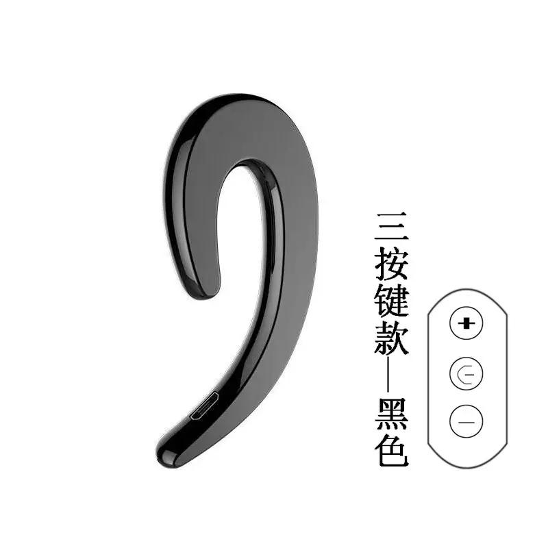 Black Ear Hook Wireless Bluetooth Headphones with Remote Control - Image 7