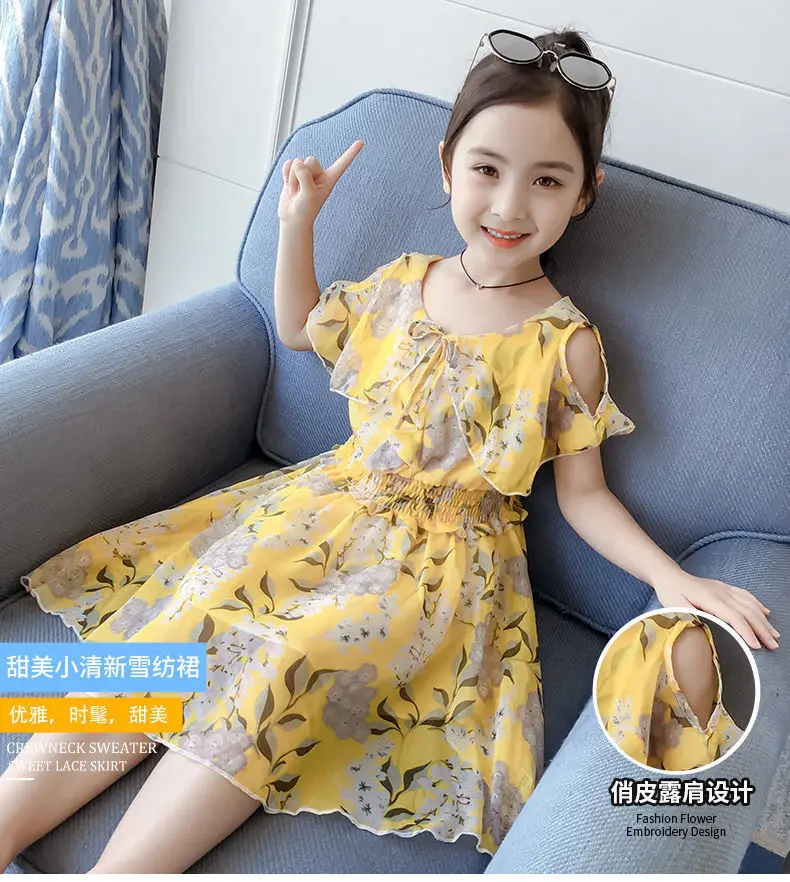 Girls' Korean Style Floral Chiffon Dress 2019 — feature 1
