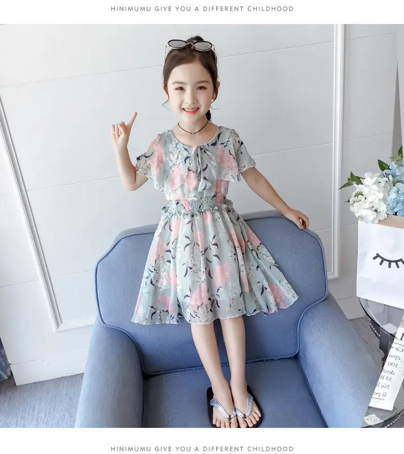 Girls' Korean Style Floral Chiffon Dress 2019 — feature 10